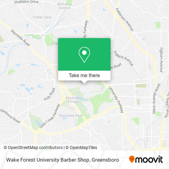 Wake Forest University Barber Shop map