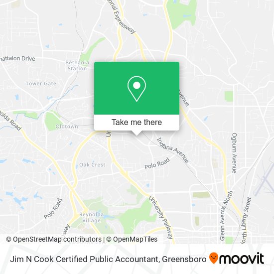 Jim N Cook Certified Public Accountant map