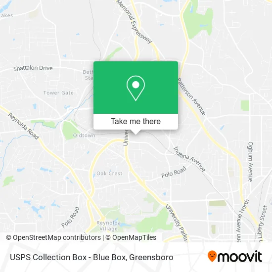 Mapa de USPS Collection Box - Blue Box