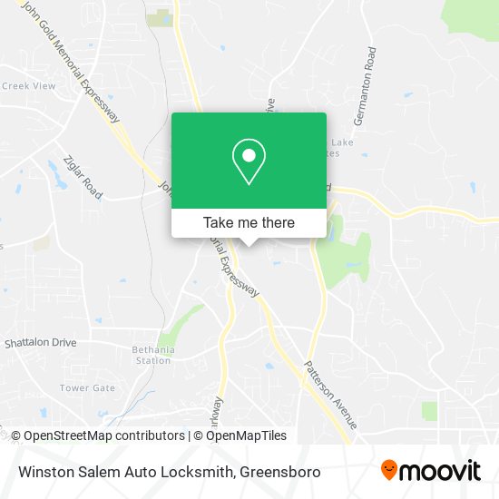 Winston Salem Auto Locksmith map