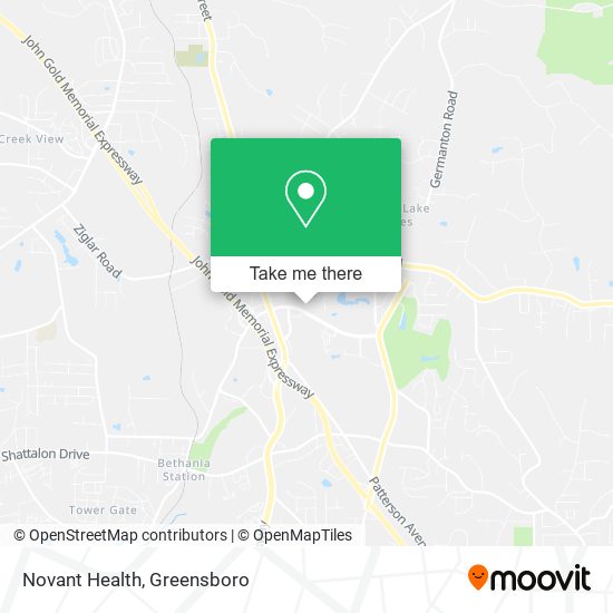 Mapa de Novant Health