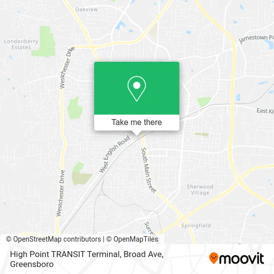 High Point TRANSIT Terminal, Broad Ave map