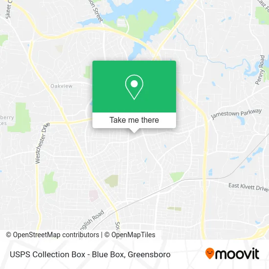 Mapa de USPS Collection Box - Blue Box