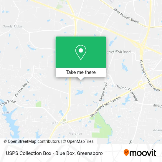 USPS Collection Box - Blue Box map