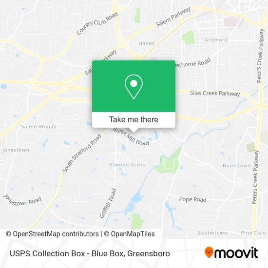 USPS Collection Box - Blue Box map