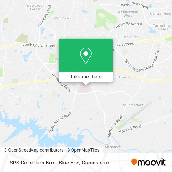 USPS Collection Box - Blue Box map