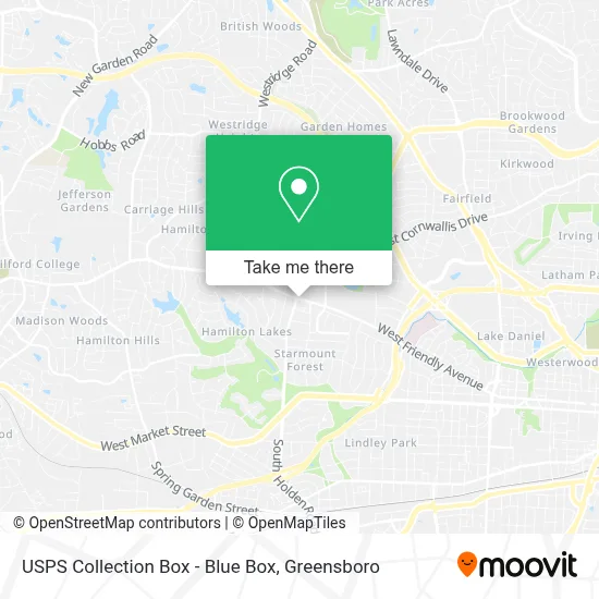 USPS Collection Box - Blue Box map