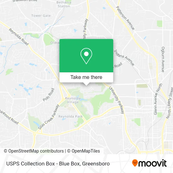 Mapa de USPS Collection Box - Blue Box