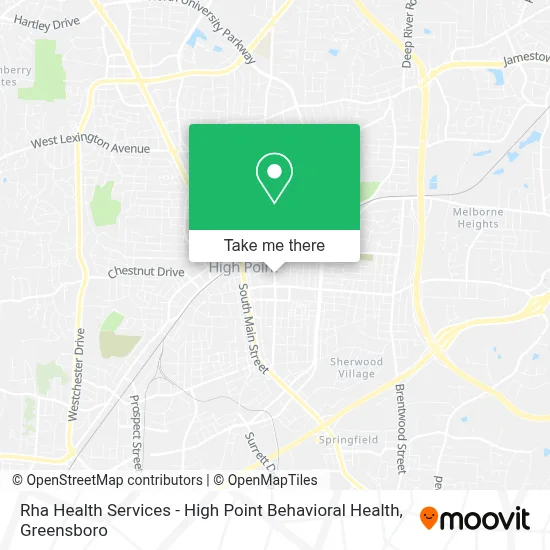 Rha Health Services - High Point Behavioral Health map