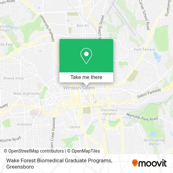 Wake Forest Biomedical Graduate Programs map
