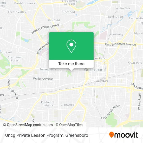Uncg Private Lesson Program map