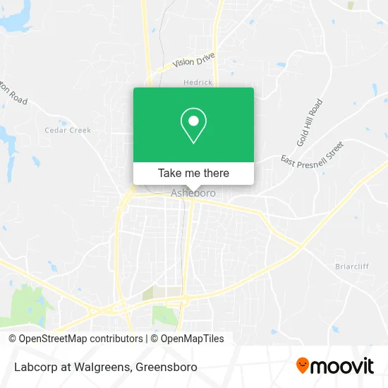 Labcorp at Walgreens map