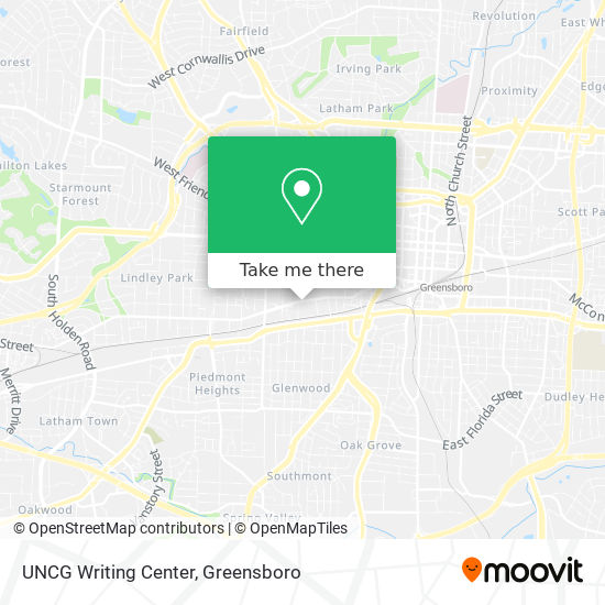 Mapa de UNCG Writing Center