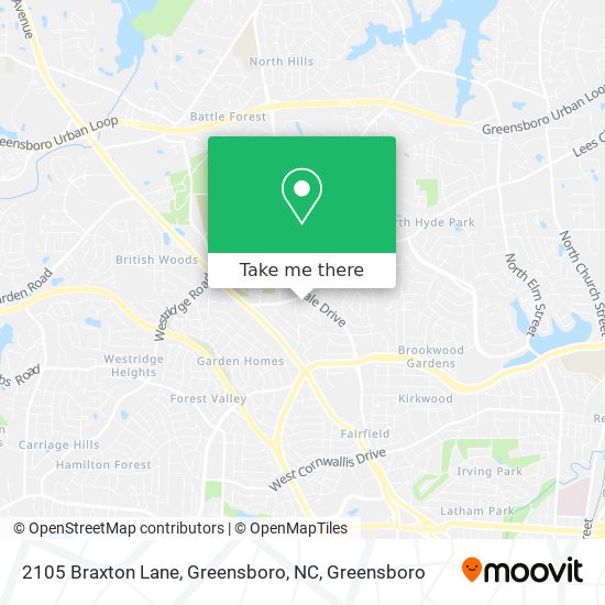 2105 Braxton Lane, Greensboro,  NC map