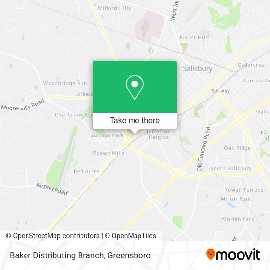 Baker Distributing Branch map