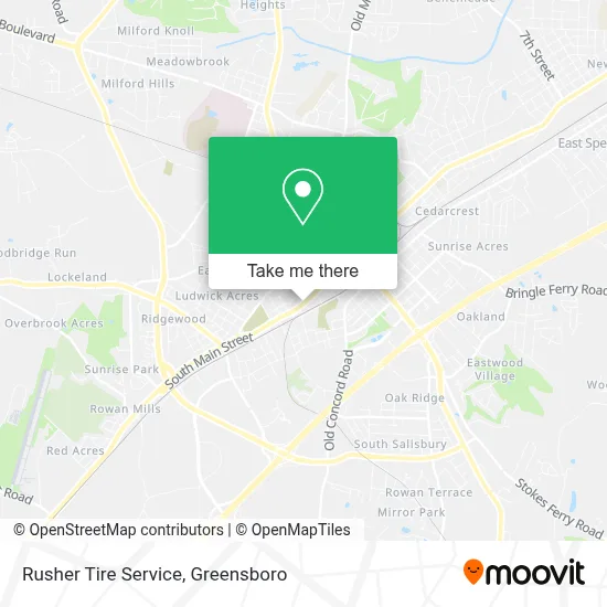 Rusher Tire Service map