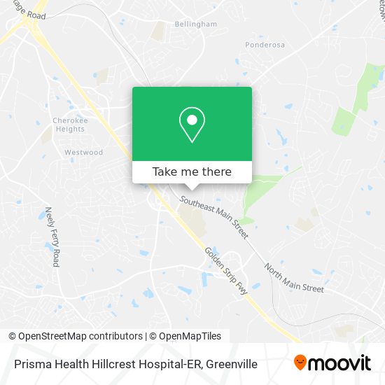 Prisma Health Hillcrest Hospital-ER map