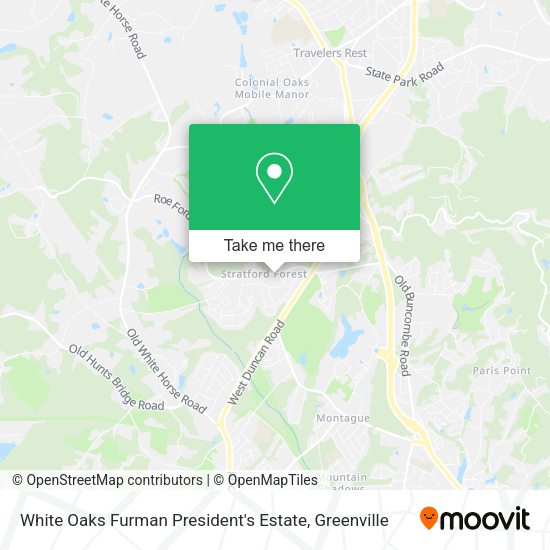 White Oaks Furman President's Estate map