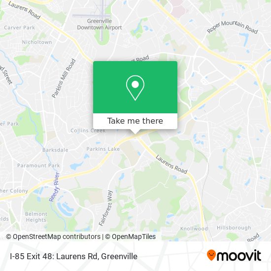 I-85 Exit 48: Laurens Rd map