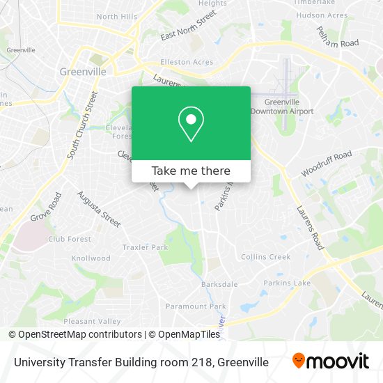 University Transfer Building room 218 map