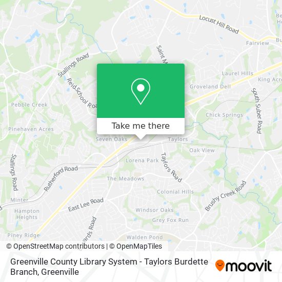 Greenville County Library System - Taylors Burdette Branch map