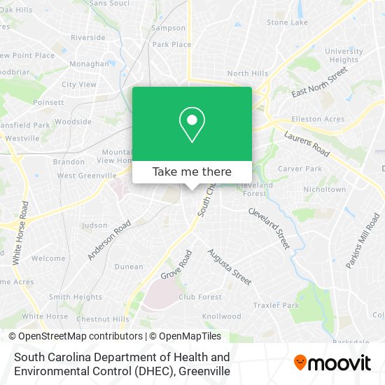 South Carolina Department of Health and Environmental Control (DHEC) map