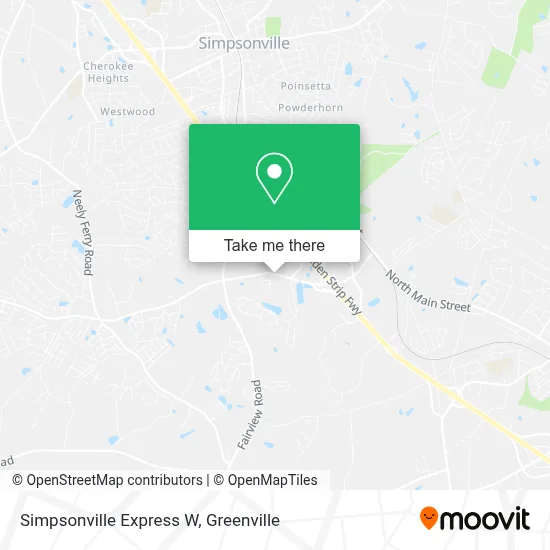 Simpsonville Express W map