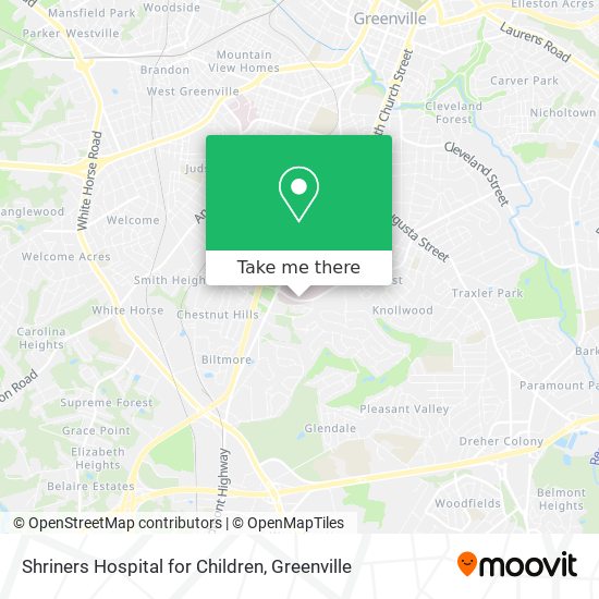 Shriners Hospital for Children map