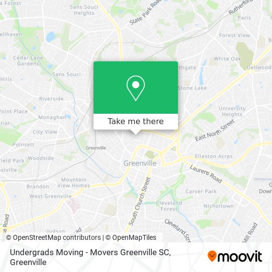 Undergrads Moving - Movers Greenville SC map