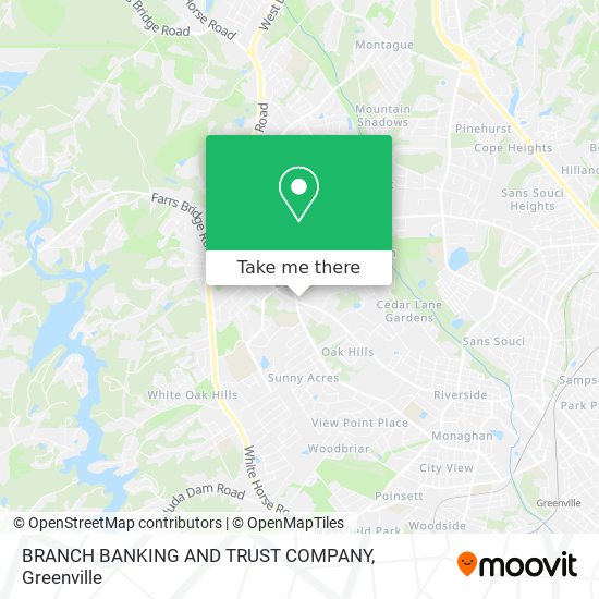 BRANCH BANKING AND TRUST COMPANY map