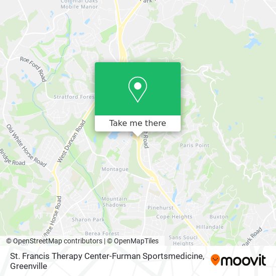 St. Francis Therapy Center-Furman Sportsmedicine map