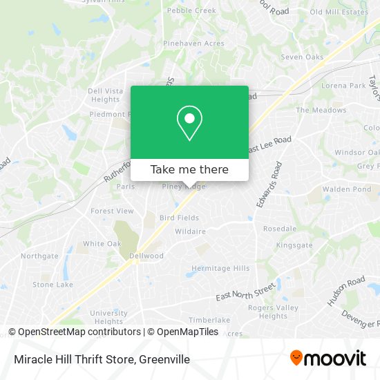 Miracle Hill Thrift Store map