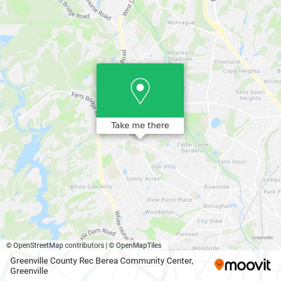 Greenville County Rec Berea Community Center map