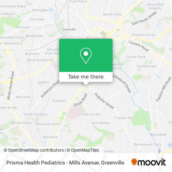 Prisma Health Pediatrics - Mills Avenue map