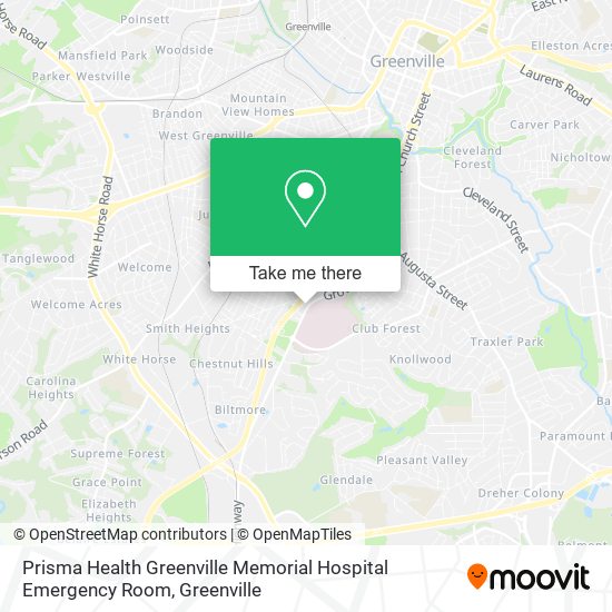 Prisma Health Greenville Memorial Hospital Emergency Room map