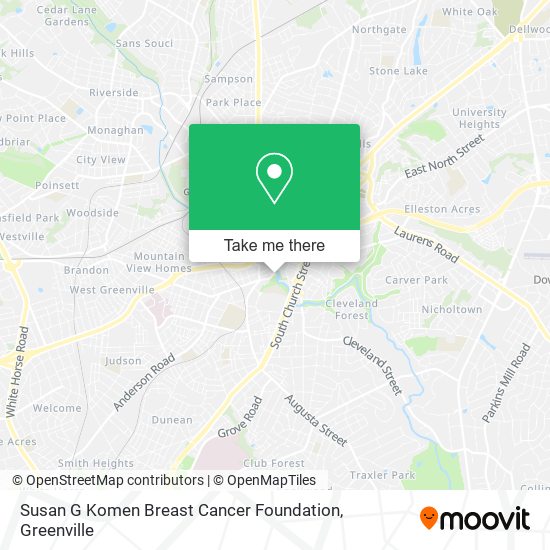 Mapa de Susan G Komen Breast Cancer Foundation