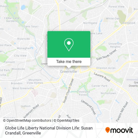 Mapa de Globe Life Liberty National Division Life: Susan Crandall