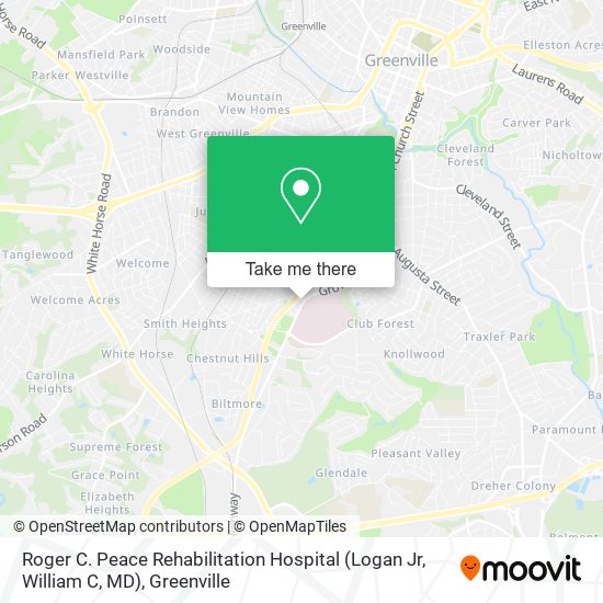 Roger C. Peace Rehabilitation Hospital (Logan Jr, William C, MD) map