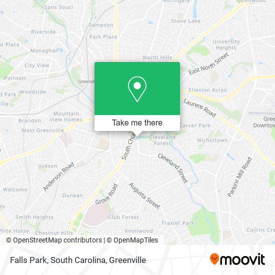 Falls Park, South Carolina map