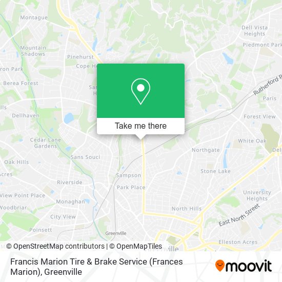 Francis Marion Tire & Brake Service (Frances Marion) map