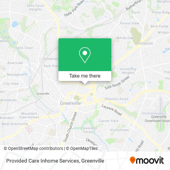 Provided Care Inhome Services map