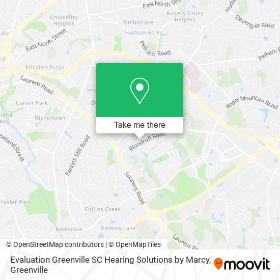Evaluation Greenville SC Hearing Solutions by Marcy map