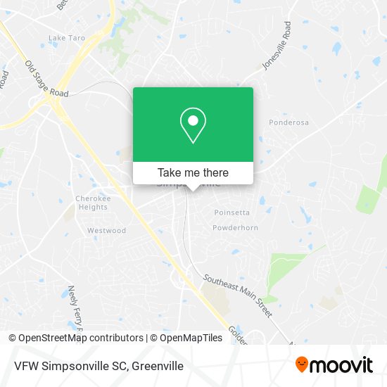 VFW Simpsonville SC map