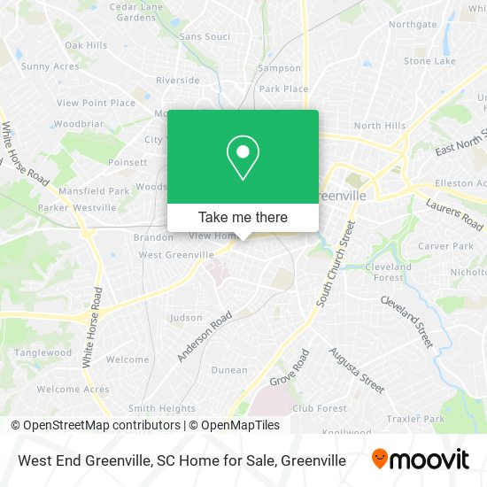 West End Greenville, SC Home for Sale map