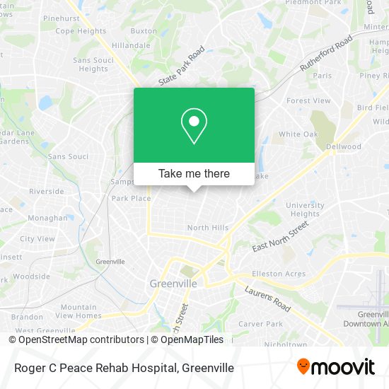 Roger C Peace Rehab Hospital map