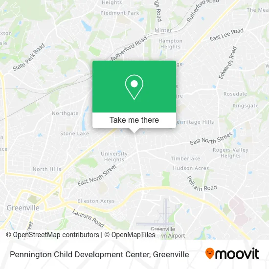 Pennington Child Development Center map