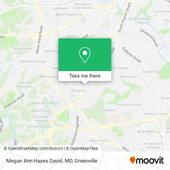 Megan Ann Hayes David, MD map