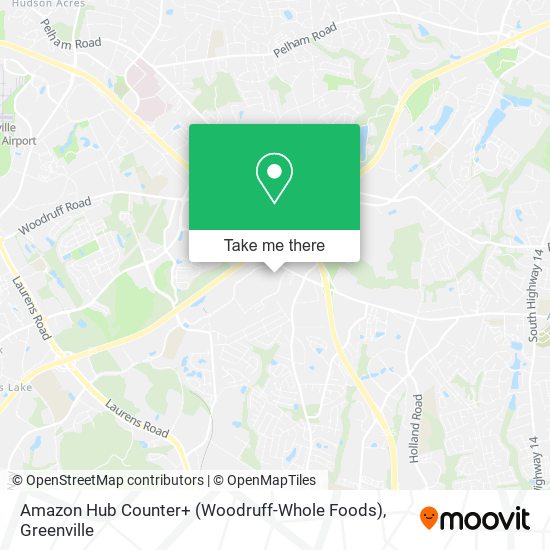 Mapa de Amazon Hub Counter+ (Woodruff-Whole Foods)