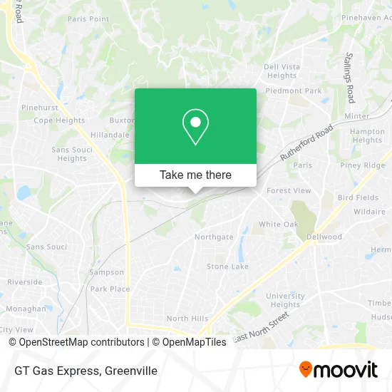 GT Gas Express map