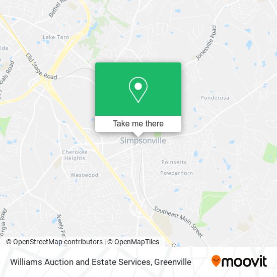 Williams Auction and Estate Services map